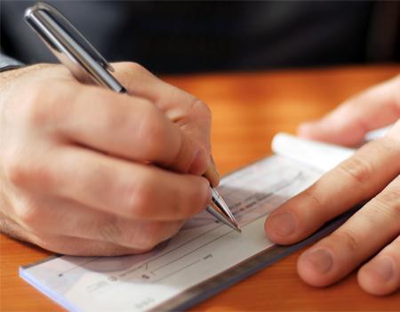 Man Writing a Check